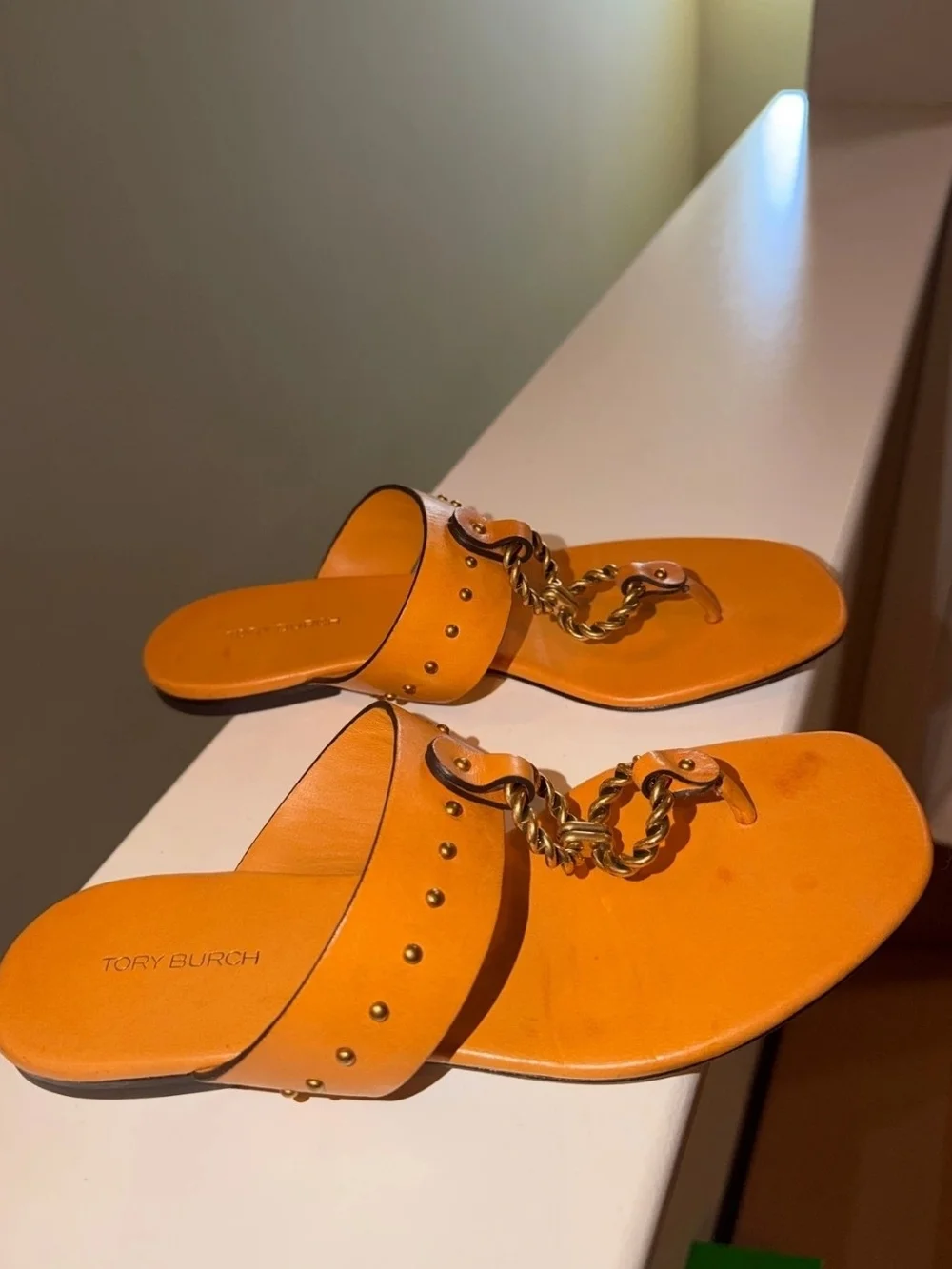 Tory Burch Vintage Plaque Sandals in the bright 
